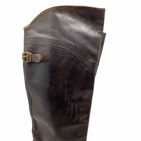 FRYE BOOTS Dorado Riding Dark Brown Leather Moto - Picture 4 of 12